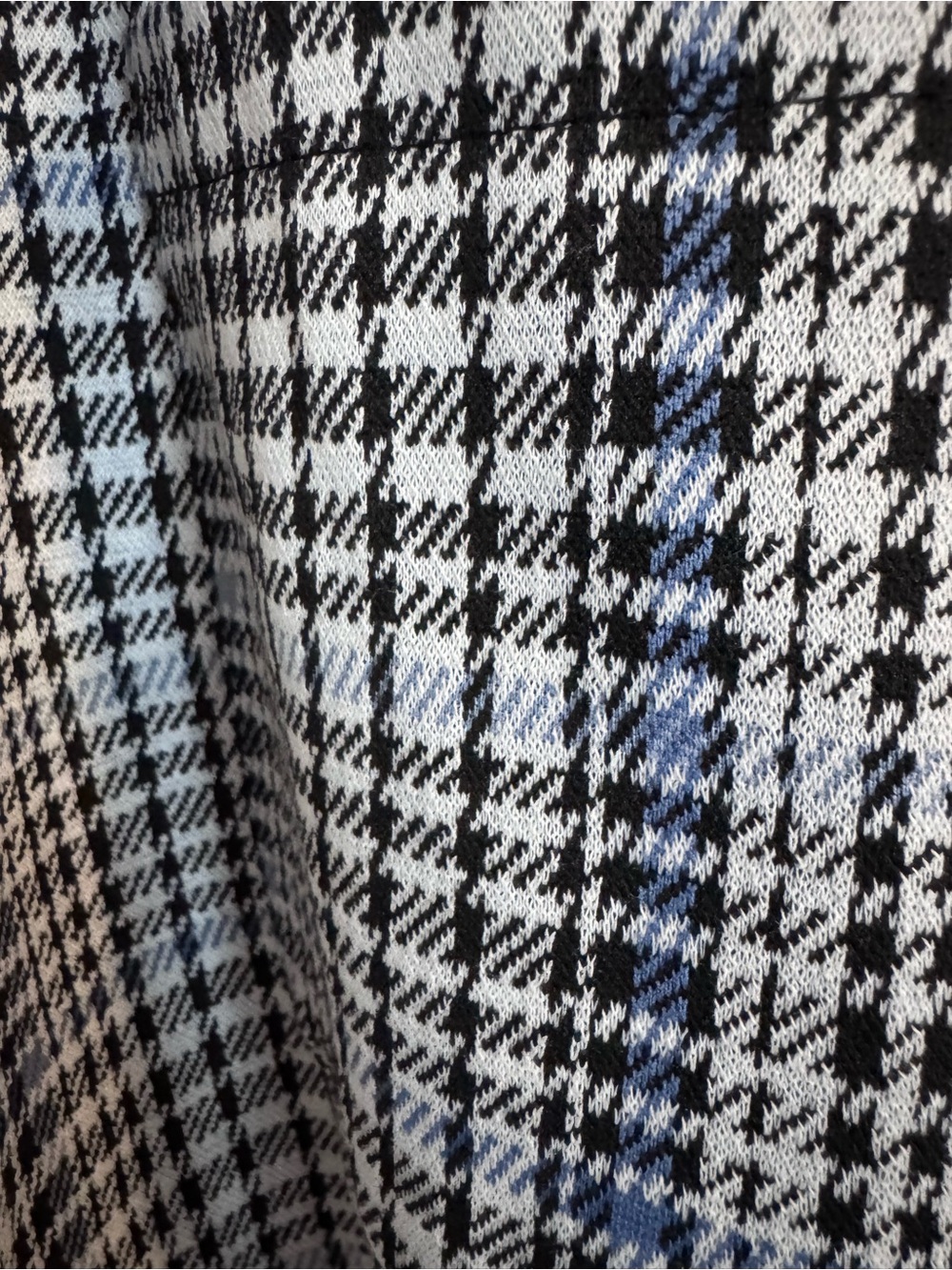 Cato Women's Black and Light Blue Plaid Open-Front Blazer - Picture 2 of 4